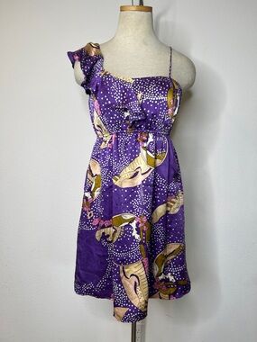 Voom by Joy Han One Shoulder Silk Dress